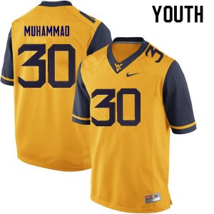 Youth West Virginia Mountaineers NCAA #30 Naim Muhammad Gold Authentic Nike Stitched College Football Jersey LC15X80HF